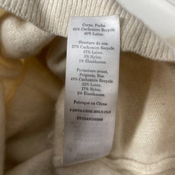 Everlane ReCashmere Button Mockneck Cashmere Blend Henley Cropped Sweater - Picture 8 of 10